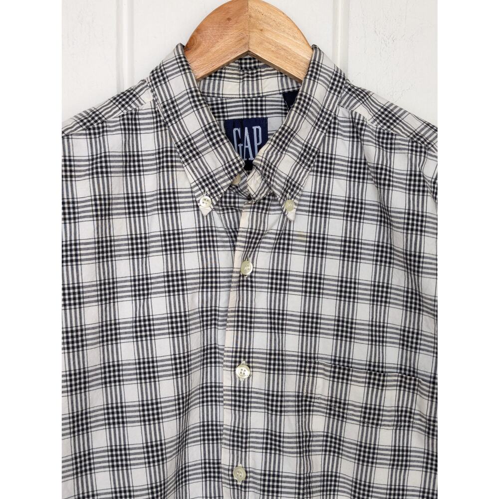 Gap Black and White Checked Shirt Size Medium 100% Cotton